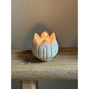 Small Marble Lotus Flower Candle Holder